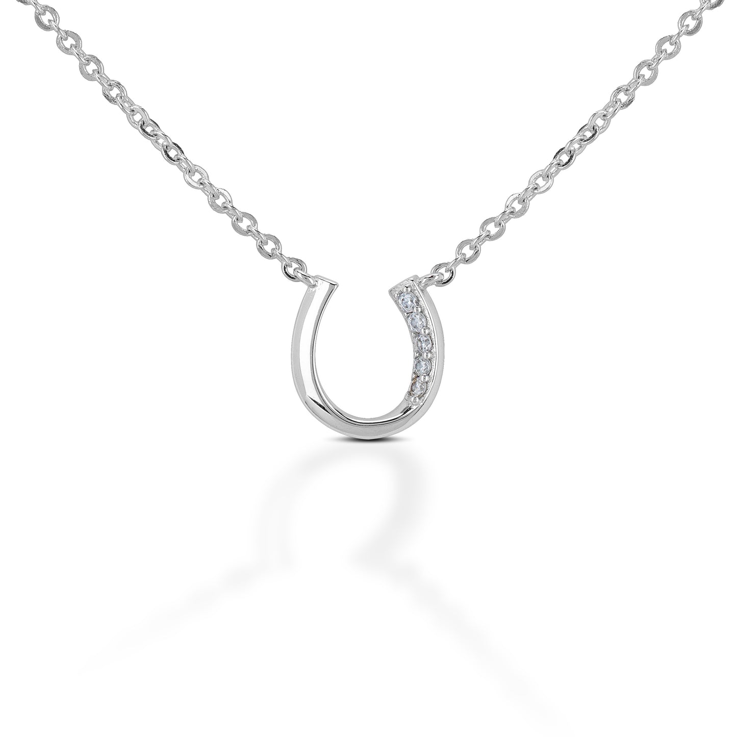 Brass Horseshoe Necklace with stones