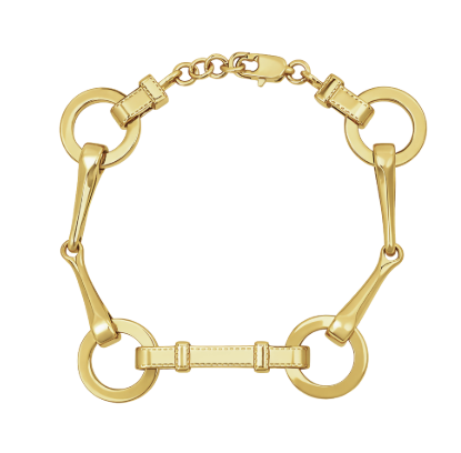Brass Gold-Plated Snaffle Bit Bracelet