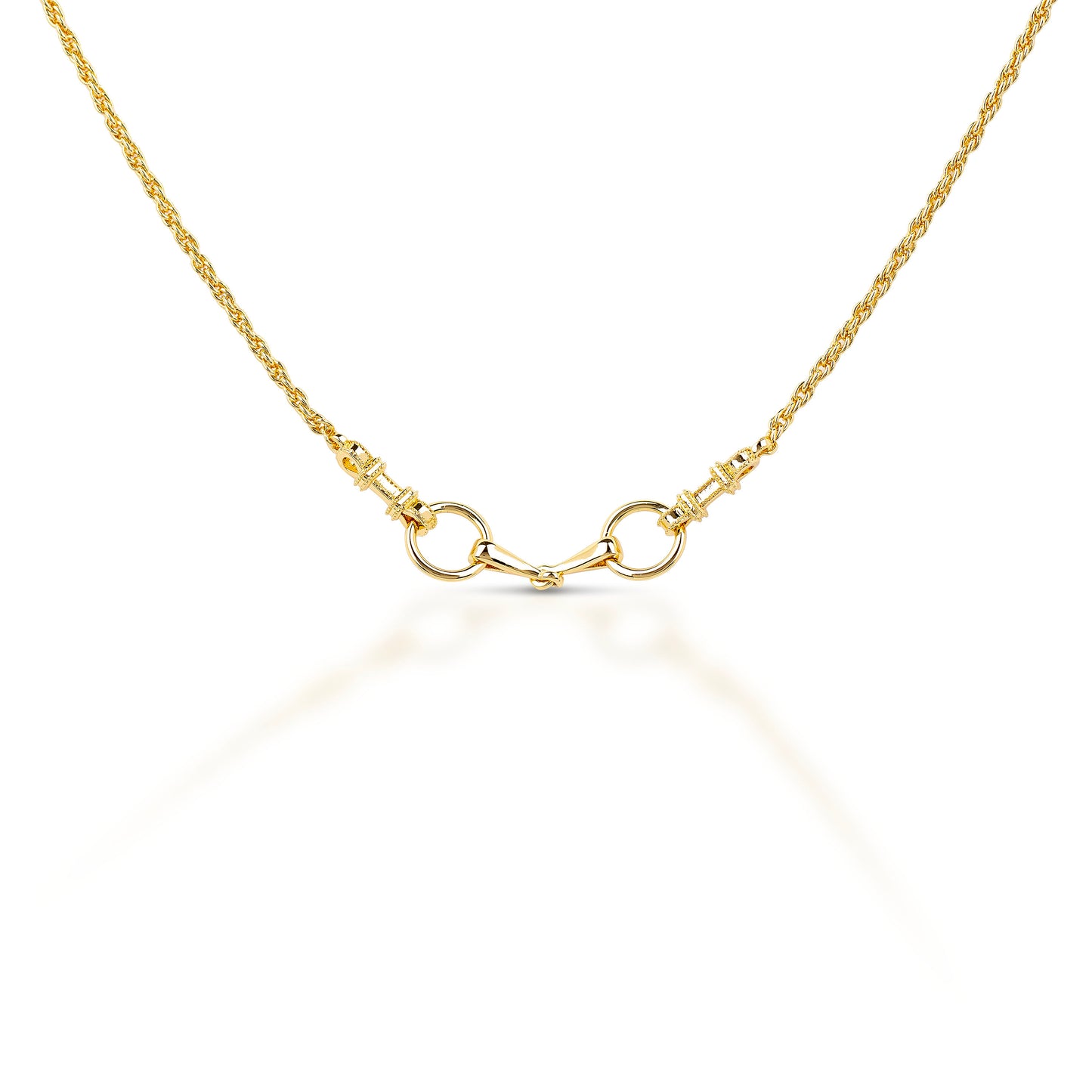 Small Gold-plated Brass Snaffle Bit Necklace