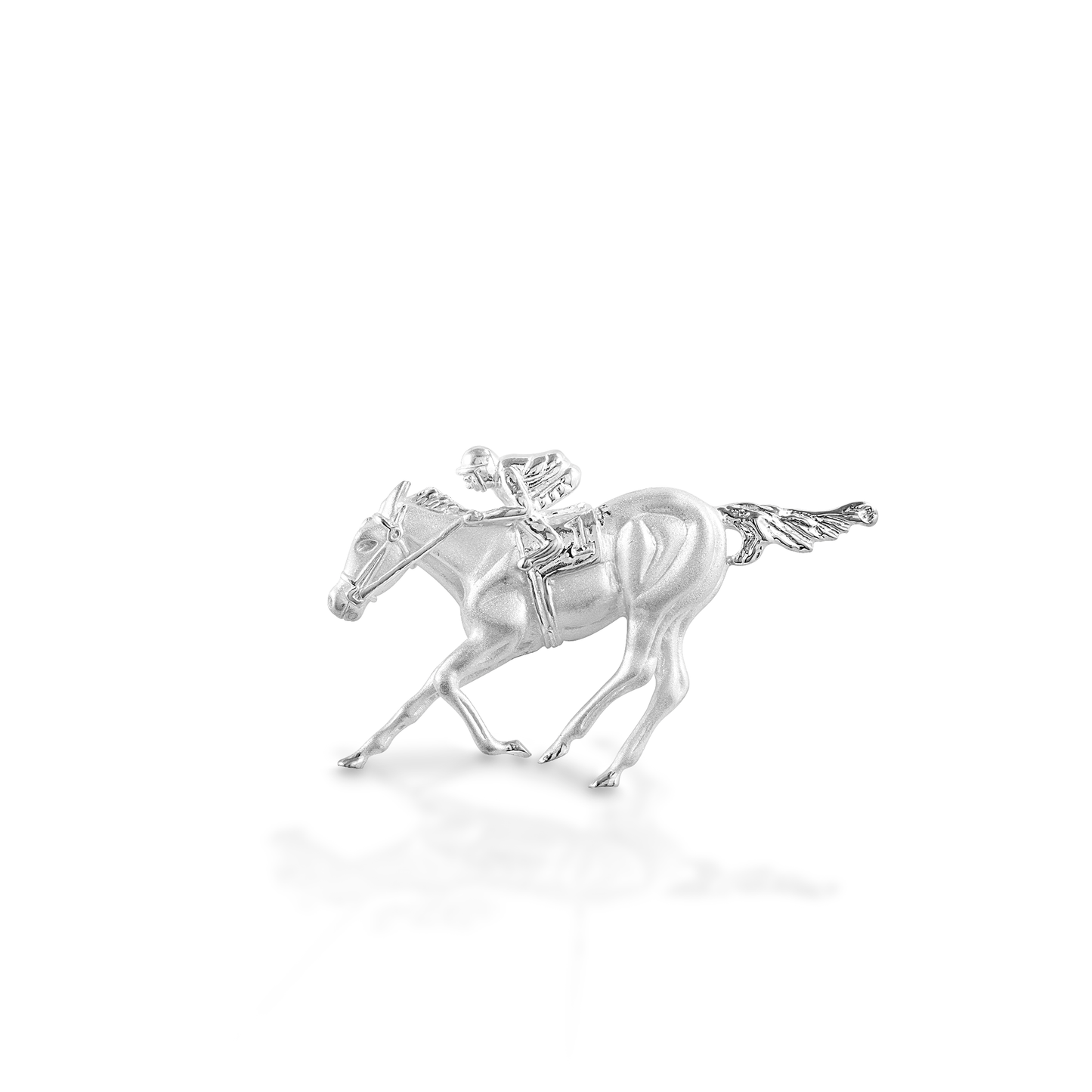 Kelly Herd Race Horse & Jockey 1 Pendant - 14K White Gold