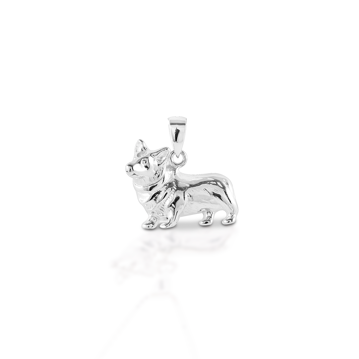 Kelly Herd Small Corgi Pendant - 14K White Gold