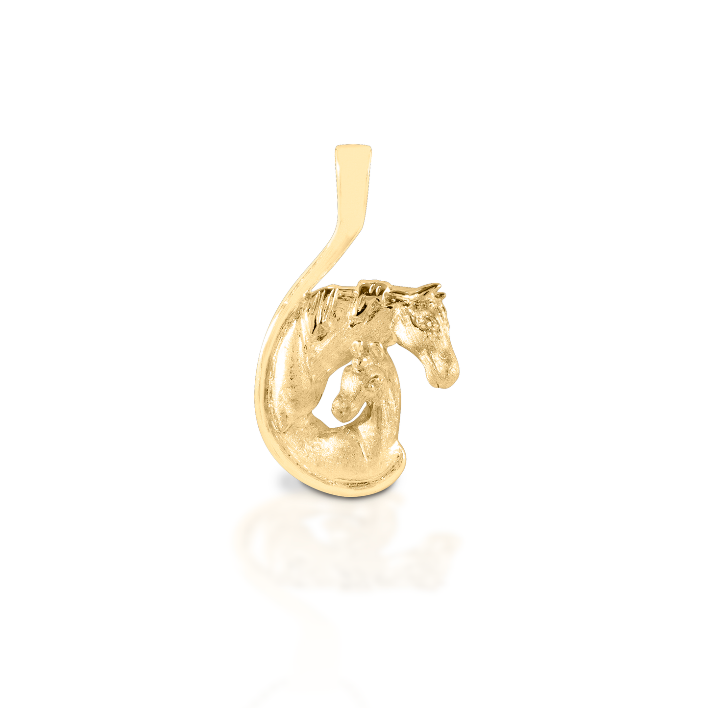 Kelly Herd Mare & Foal Head Pendant - 14K Yellow Gold