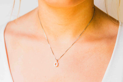 Kelly Herd Clear Horseshoe Necklace - Sterling Silver