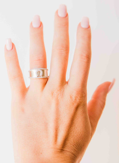 Kelly Herd Wide Band Horseshoe Ring - Sterling Silver