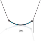 Kelly Herd Black Rhodium Plated Line Turquoise Stone Necklace