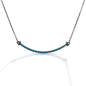 Kelly Herd Black Rhodium Plated Line Turquoise Stone Necklace