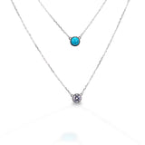 Kelly Herd 2 Stranded Necklace with Turquoise and CZ