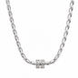 Silver Brass Barrel Necklace Magnetic Clasp