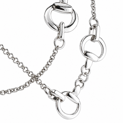 Kelly Herd Brass Long Silver Snaffle Bit Necklace