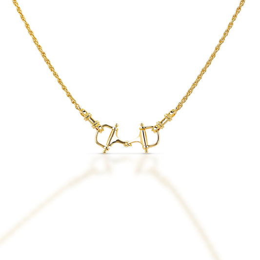 Small Brass Gold-plated D-Ring Bit Necklace