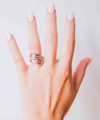 Kelly Herd Offset Bit Ring - Sterling Silver