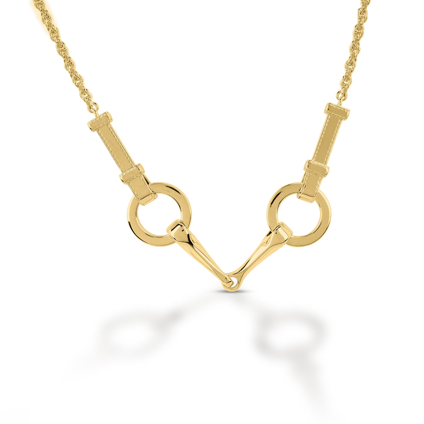 Gold Plated Brass Snaffle Bit Necklace