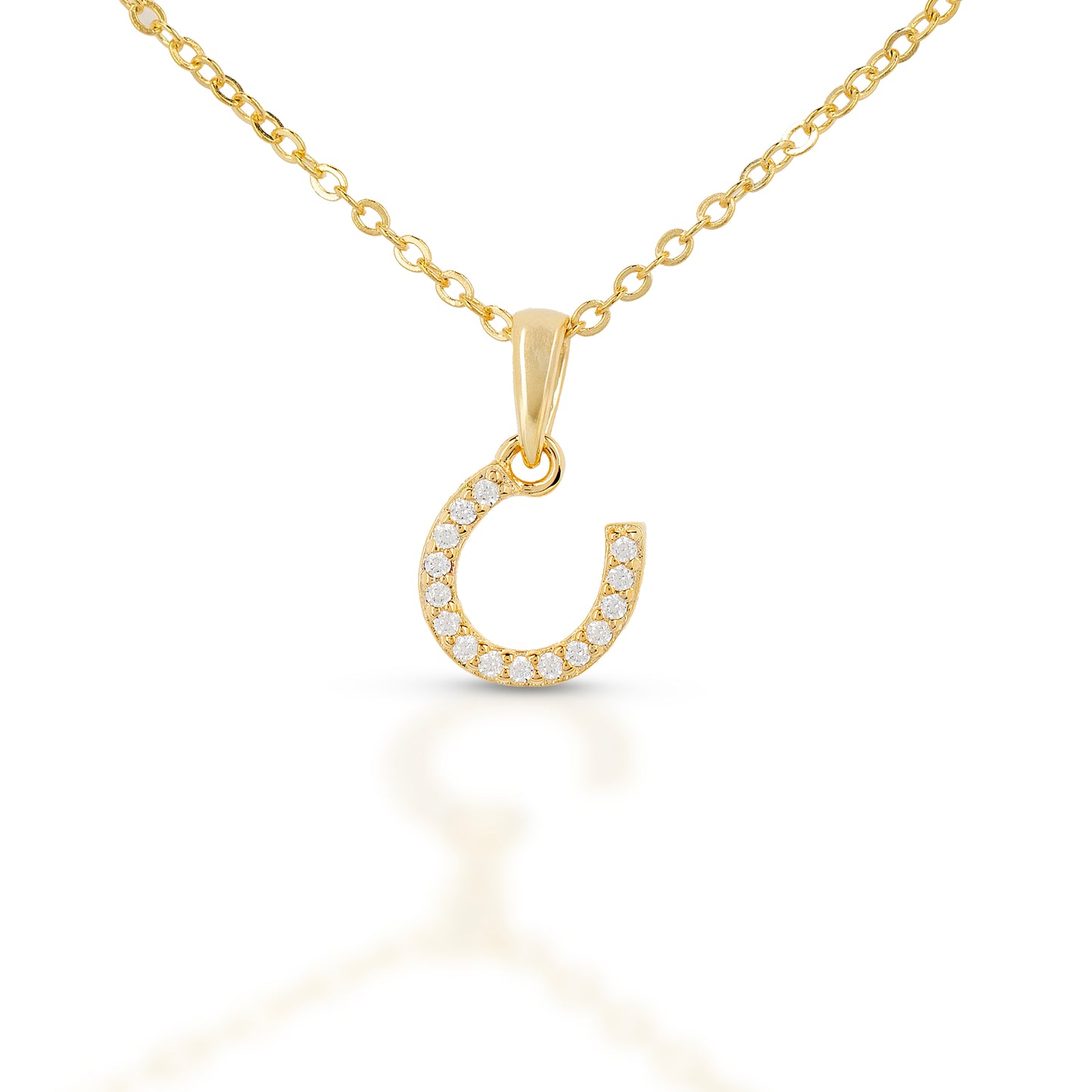 Brass Gold-Plated Horseshoe Dangle Pendent