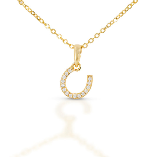 Brass Gold-Plated Horseshoe Dangle Pendent