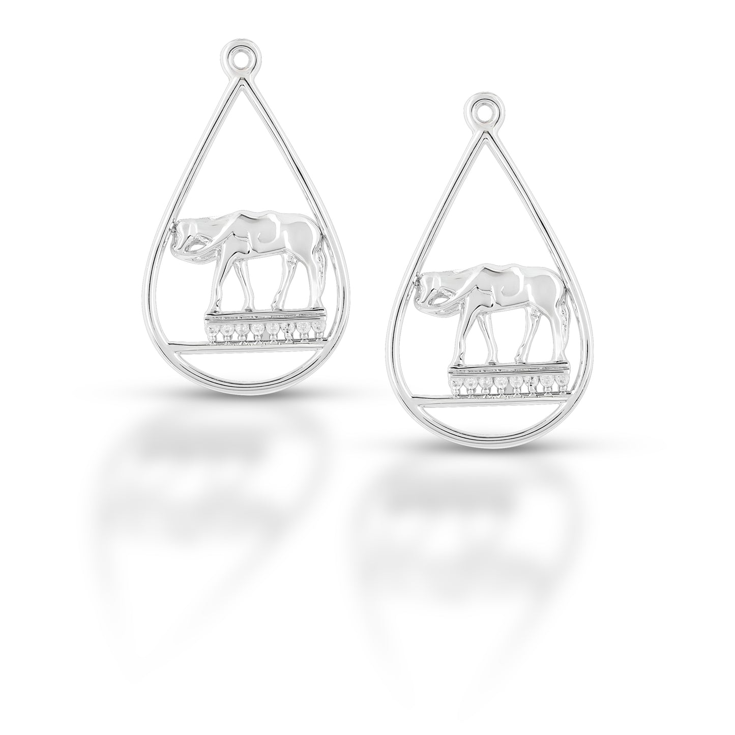 Brass Horse Teardrop Earrings