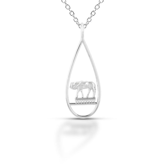 Brass Horse Teardrop Pendent