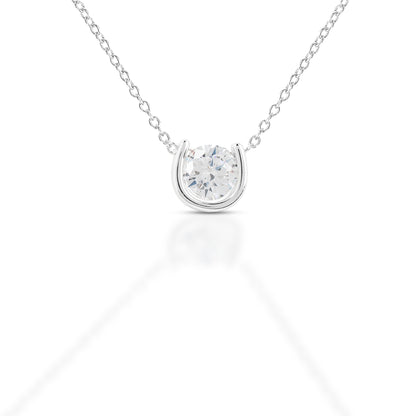 Small Brass Horseshoe Necklace with center stone