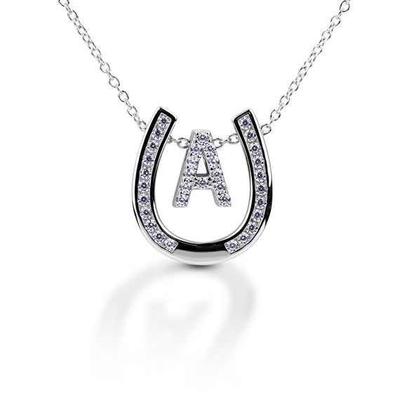 Kelly Herd Horseshoe Initial Necklace