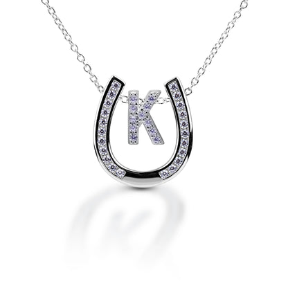 Kelly Herd Horseshoe Initial Necklace