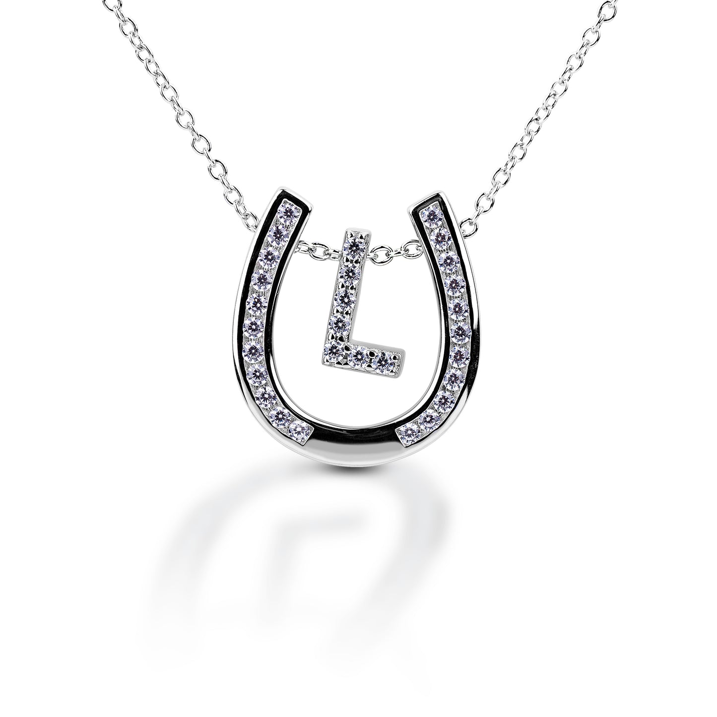 Kelly Herd Horseshoe Initial Necklace