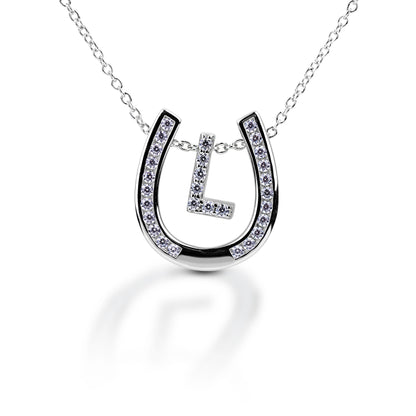 Kelly Herd Horseshoe Initial Necklace
