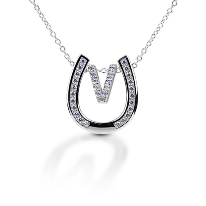 Kelly Herd Horseshoe Initial Necklace