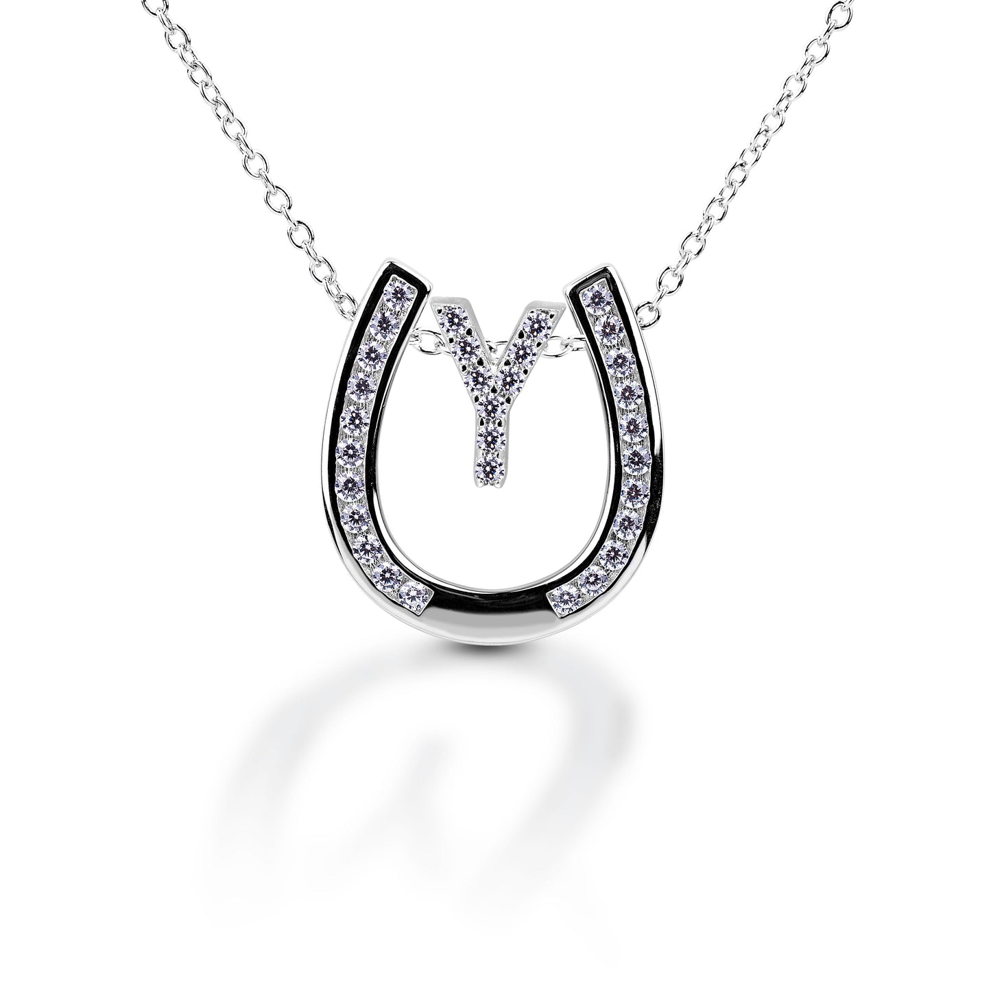 Kelly Herd Horseshoe Initial Necklace
