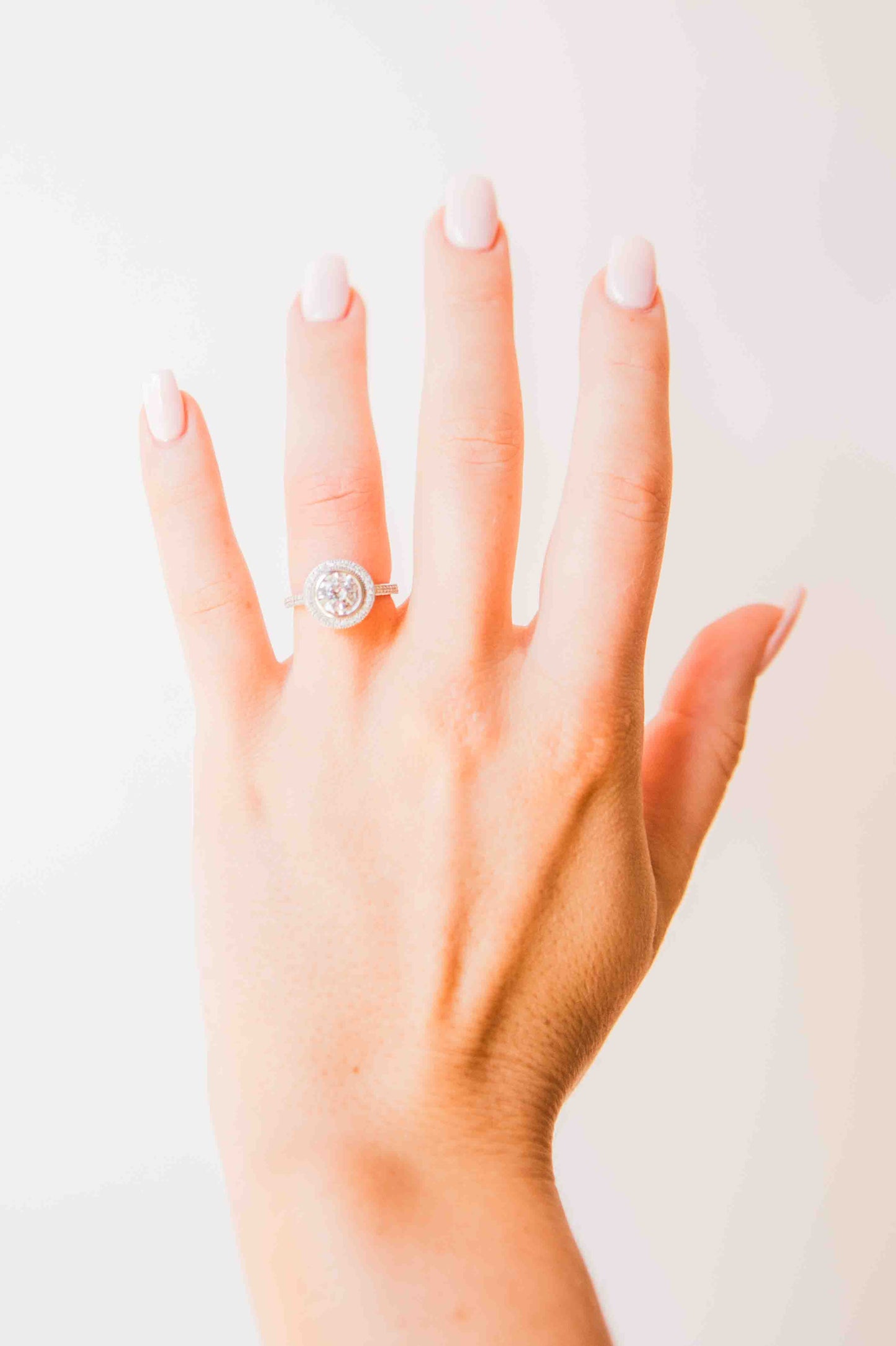 Kelly Herd Round Bezel Set Pavé Ring - Sterling Silver