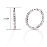 Kelly Herd Inside Out CZ Hoop Vault Lock Earrings 30mm - Sterling Silver