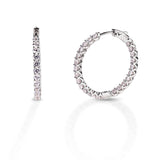 Kelly Herd Inside Out CZ Hoop Vault Lock Earrings 30mm - Sterling Silver