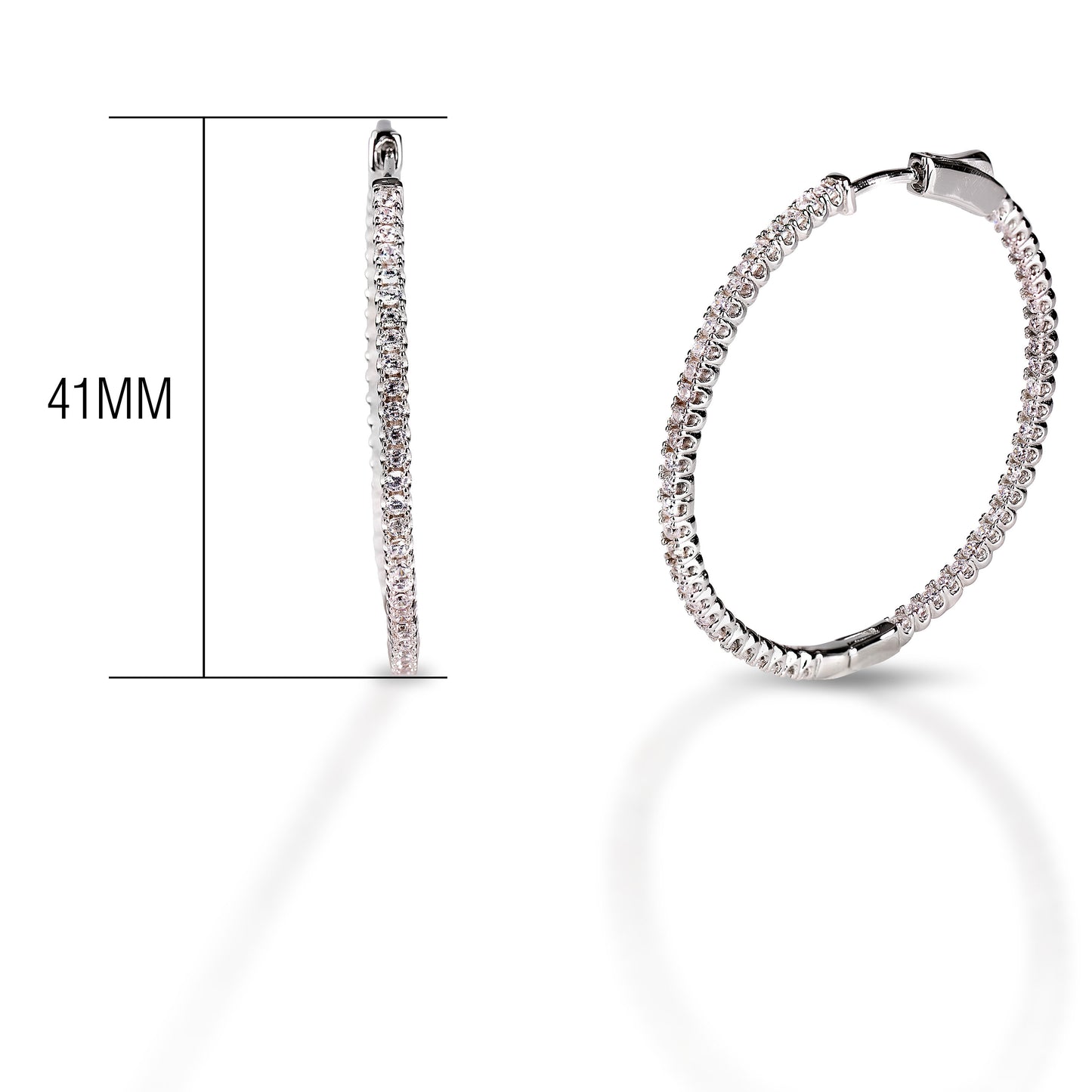 Kelly Herd Eternity Clear CZ Hoop Earrings 40mm
