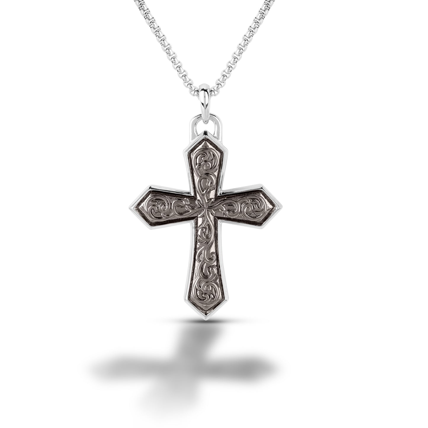Brass Engraved cross pendent
