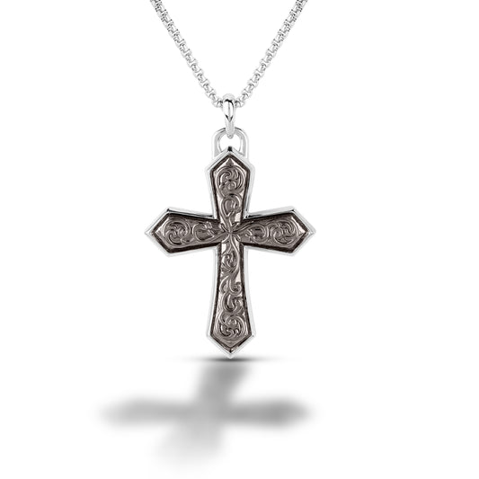 Brass Engraved cross pendent