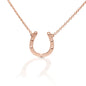Plain Rose Gold Plated Brass Horseshoe necklace