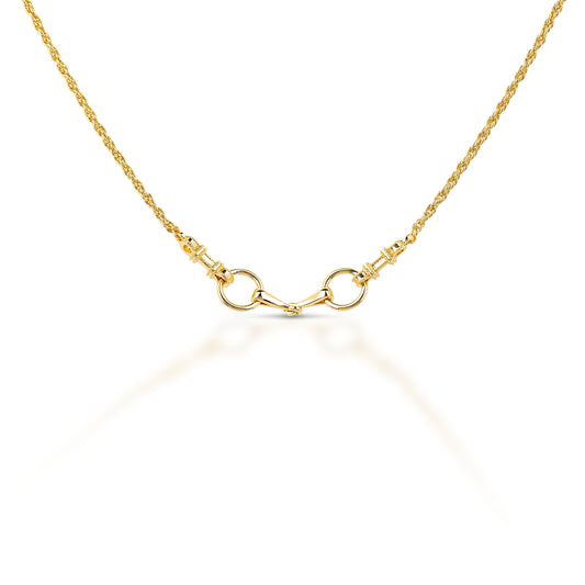 Small Gold-plated Brass Snaffle Bit Necklace