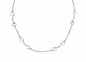 A silver-toned chain necklace featuring alternating horse snaffle bit charms