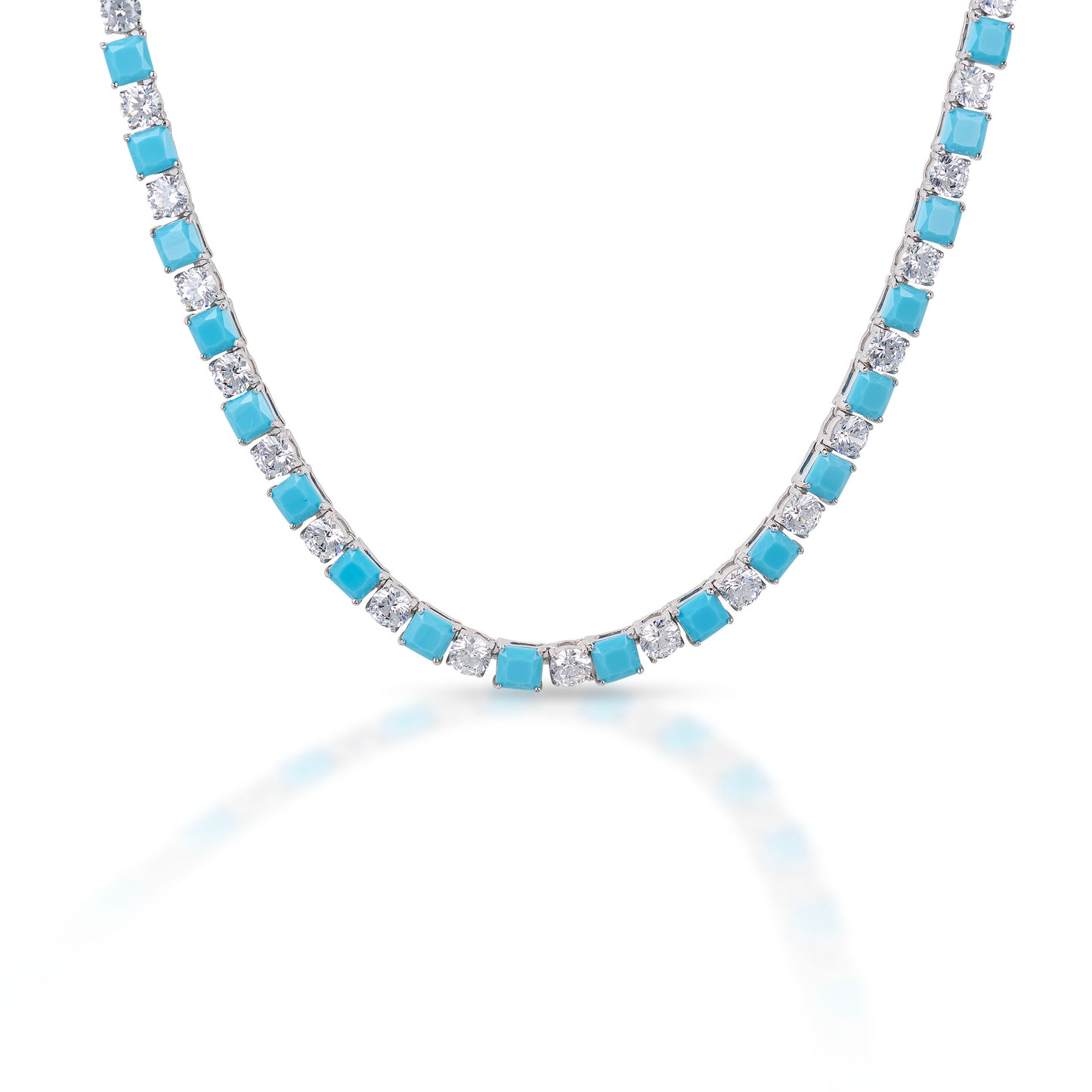 Kelly Herd Clear And Turquoise Necklace