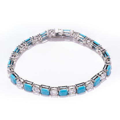Kelly Herd Clear And Turquoise Bracelet