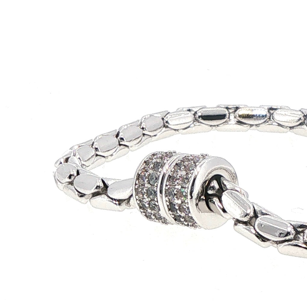 Kelly Herd Brass Bracelet with Cubic Zirconia Magnetic Clasp