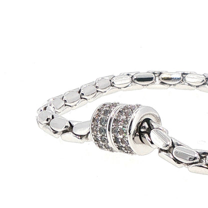 Kelly Herd Brass Bracelet with Cubic Zirconia Magnetic Clasp