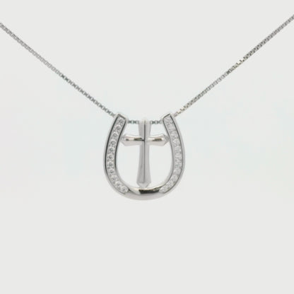 Kelly Herd Small Horseshoe Cross Necklace - Sterling Silver