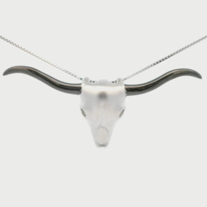 Kelly Herd Longhorn Skull Necklace - Sterling Silver