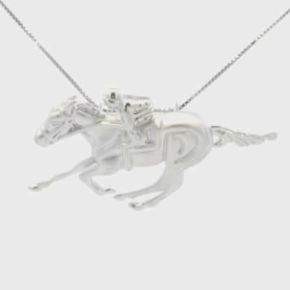 Kelly Herd Race Horse & Jockey 1 Necklace - Sterling Silver