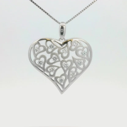 Kelly Herd Clear Multi-Heart Pendant - Sterling Silver