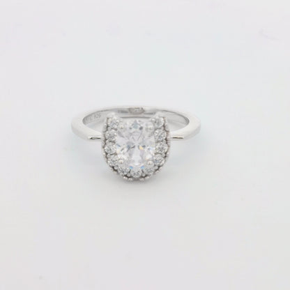 Kelly Herd Oval Solitaire Horseshoe Ring - Sterling Silver