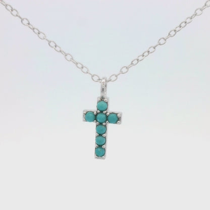 Kelly Herd Small Cross Turquoise Necklace