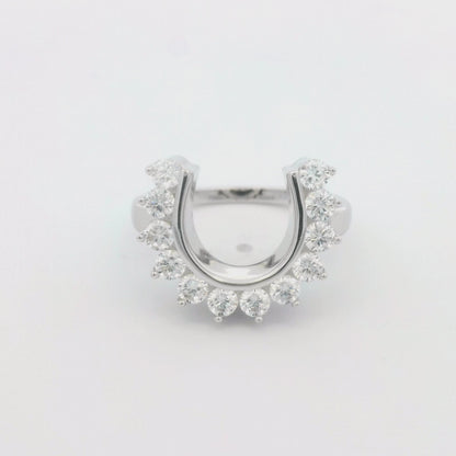 Kelly Herd Outside Set Horseshoe Ring - Sterling Silver