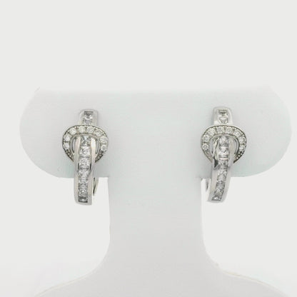 Kelly Herd Clear Contemporary Buckle Hoop Earrings - Sterling Silver