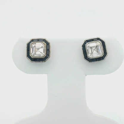 Kelly Herd Asscher Cut/Blue Spinel Earring - Sterling Silver