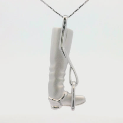 Kelly Herd Large Tall Boot & Stirrup Necklace - Sterling Silver
